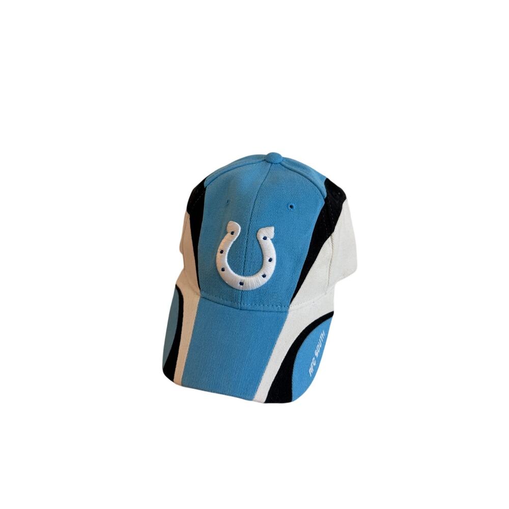 Y2K Indianapolis Colts Reebok Retro Baseball Cap Blue White Striped Adjustable